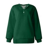 Модерни суичъри за жени пуловер с дълъг ръкав ежедневни качулки огромни y2k есенни суичър тъмнозелен xxxl