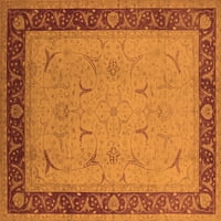 Ahgly Company Indoor Square Oriental Orange Industrial Area Rugs, 4 'квадрат