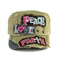 Savana No. Tn Patch Army Hat с дизайн на мир, любов и вяра - тен