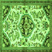 Агли Компания Закрит Кръг Персийски Зелени Традиционни Килими Площ, 7 ' Кръг