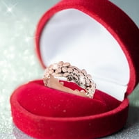 Wendunide орнаменти, форма на цветя около пръстени жени Модна тенденция Пълен цвете пръстен Дами бижута Диамантени пръстени за жени Размер Роза Злато 6