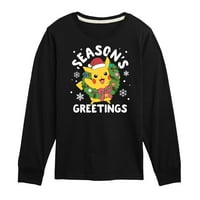 Pokémon - Pikachu Seasons Поздрави - Графична тениска с дълъг ръкав