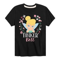 Tinker Bell - флорален флорален Tinker Bell - малко дете и младежки графична тениска с къс ръкав