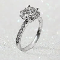 HeiHeiup Женски пръстен Ден диамантен пръстен към светло пръстен пръстен Ringcan Creative Diamond Ring-kle Подредена диамант отворен пръстен комплект