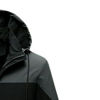 Tawop Rain Jacket Мъжки подвижна шапка, устойчиво на мръсотия, вятърно, устойчиво на сълзи цип ежедневно топло яке черно 14