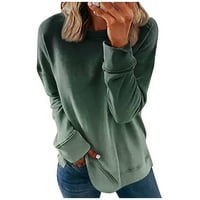 Дамски Случайни Мода цветен градиент печат дълъг ръкав о-врата пуловер Топ Блуза