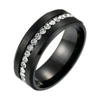 Bazyrey Womens Rings намали мъжкия пръстен Цирконов пръстен Ежедневен пръстен Голям пръстен, подходящ за ежедневно износване в черно