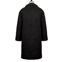 Ketyyh-chn жени зимно палто отворено яке от фронтово кардиганско палто черно, 2xl