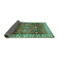 Ahgly Company вътрешен правоъгълник Геометричен тюркоазено сини традиционни килими, 7 '9'