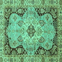 Ahgly Company вътрешен правоъгълник Ориентал тюркоазено сини традиционни килими, 8 '12'