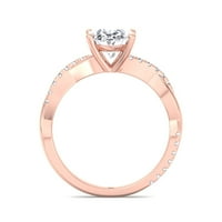 Kauai - Moissanite Oval Cut Lab Diamond PavÃ © Twist Band годежен пръстен