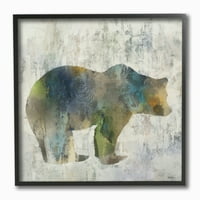 Ступел Начало Дé Кор индустрии абстрактни мечка силует текстурирани повърхност животински дизайн рамкирани стена изкуство от трета и стена