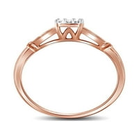 Jewels 10kt розово злато дамски кръг диамантен булчински сватбен годежен пръстен лента комплект cttw