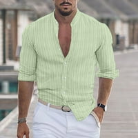Левмджия Дълъг ръкав тениски за мъже и големи мъжки клирънс суитчър ежедневни Мода завой надолу яка Бутон риза блуза