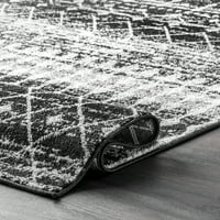 нулум Марокански Блайт бегач килим, 2 '6 6', Черен