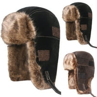 Yirtree уходна шапка топла зимна шапка на лов с маска ушни клапи фалшиви кожени зимни термични мъже трапер ловна шапка за открито
