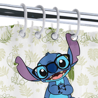 Lilo & Stitch Cartoon душ завеси Геометричен модел баня завеса за баня комплект за подаръци за декор на баня