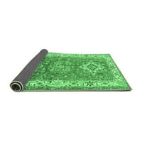 Ahgly Company Indoor Square Geometric Emerald Green Traditional Area Rugs, 8 'квадрат