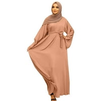 Елегантна рокля арабски кафтан Дълъг ръкав твърда рокля