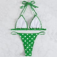 aiyuq.u Нов европейски и американски жени полка точка зелени бикини отделни фабрики за бански костюм на тялото