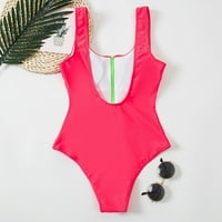 Binmer Women Summer Swimsuit Bikini Solid Solid Print Swimsuit Swimswear Beach-Wear Set