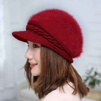 Стилни шапки дами заек шапка зима модерна нова плетка шапка модна топла шапка шапка