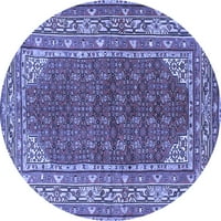 Агли Компания Машинно Пране Вътрешен Кръг Персийски Синьо Традиционни Килими Площ, 8 ' Кръг