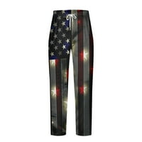 Hanas Mens Pants Straight American Dead Independence Day 3d отпечатани модни творчески ежедневни панталони черни s