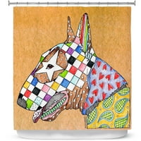 Душ завеси 70 93 от Dianoche Designs от Марли Унгаро - Bull Terrier Dog Tan