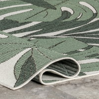 нулум раса тропическа палма вътрешен открит килим, 4 '6', зелен