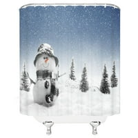 Снежна сцена душ завеси зимни снежинки къщи гора планина животни баня декор водоустойчив плат за завеси за завеси