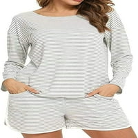 Дамски дълъг ръкав пижама комплект свободни спортни шорти ежедневни улично облекло шезлонг Облекло Облекло пижама за жени