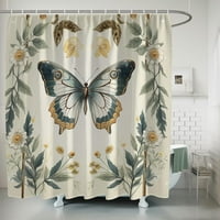 Пеперуда цвете модерен душ завеса за баня декор, Водоустойчив пере плат завеса за душ