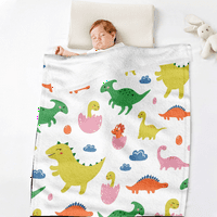 Пълна фланела хвърлят одеяло динозаври карикатура печат мека фланела бебе одеяло пере лек пътуване топли одеяла за хол легло диван Офис