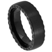 Волфрамов карбид Черен IP Плъжен тръба нарязана четка в центъра с вдлъбнати страни сватбена лента пръстен за мъже и дами