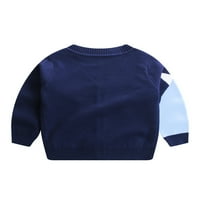 Бомотус деца сладки плетени пуловери Пони отпечатани термични stwear на открито ежедневно топло яке тъмно синьо