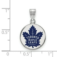 Логоарт Стерлинг Сребърен НХЛ Торонто кленов лист среден емайлиран диск висулка