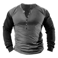 Мъжка тениска лятна мода ежедневни закопчаване 3д дигитален печат тениска дълъг ръкав отгоре