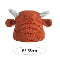 Yirtree плетена шапка крава рога уши ръчно изработени уплътнени фланциращи удобни ушни защити есен есен зими жени шапка за пътуване за пътуване