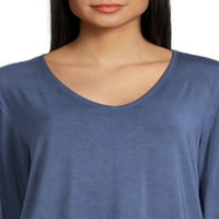 Дамска плетена тениска с дълъг ръкав, Размери ХС-ХСКСЛ
